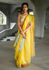 Handwoven Lemon Maheshwari Saree
